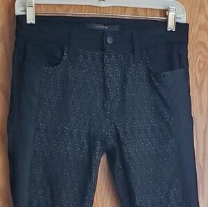 Joe's Jeans black ankle skinny herringbone Ponte jeans stretch size 27